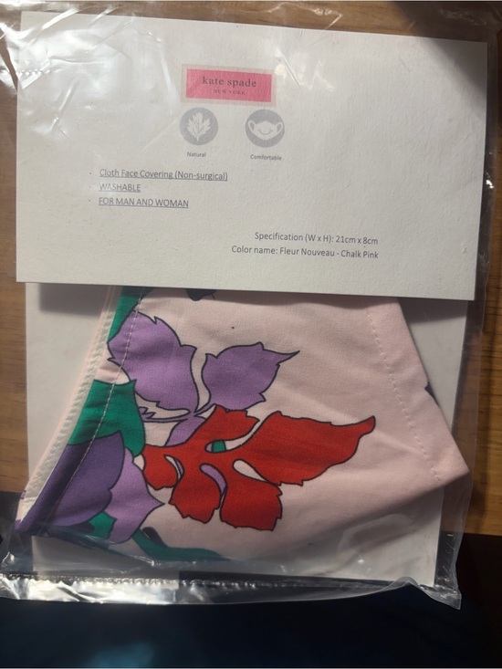 kate spade Accessories - Kate Spade Pink Floral Face Mask - Chalk Pink